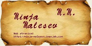 Minja Malešev vizit kartica